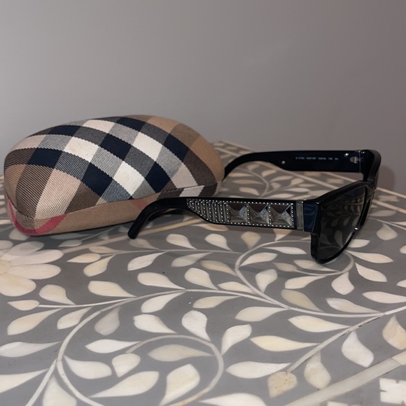 Burberry Oversized Studded Sunglasses Black & Silver B 4104...
